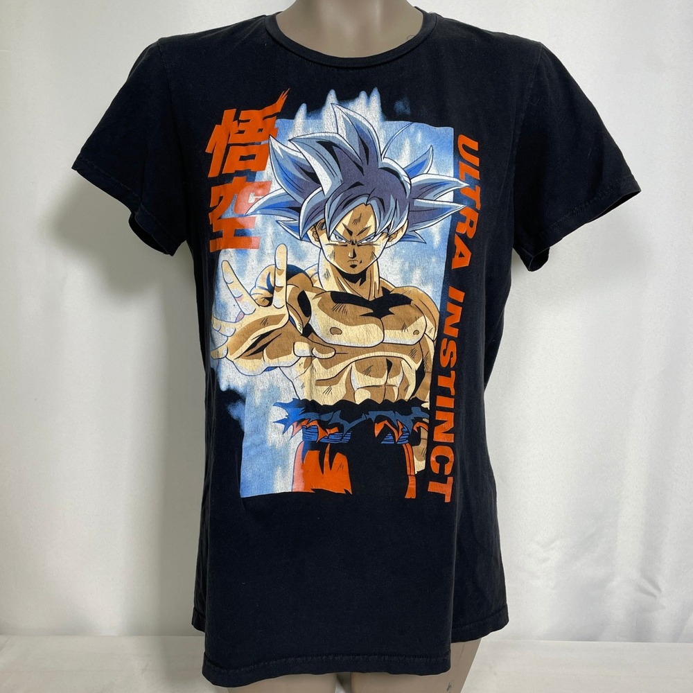 Dragon Ball Super Goku Ultra Instinct Anime Black T-Shirt Women's SMALL